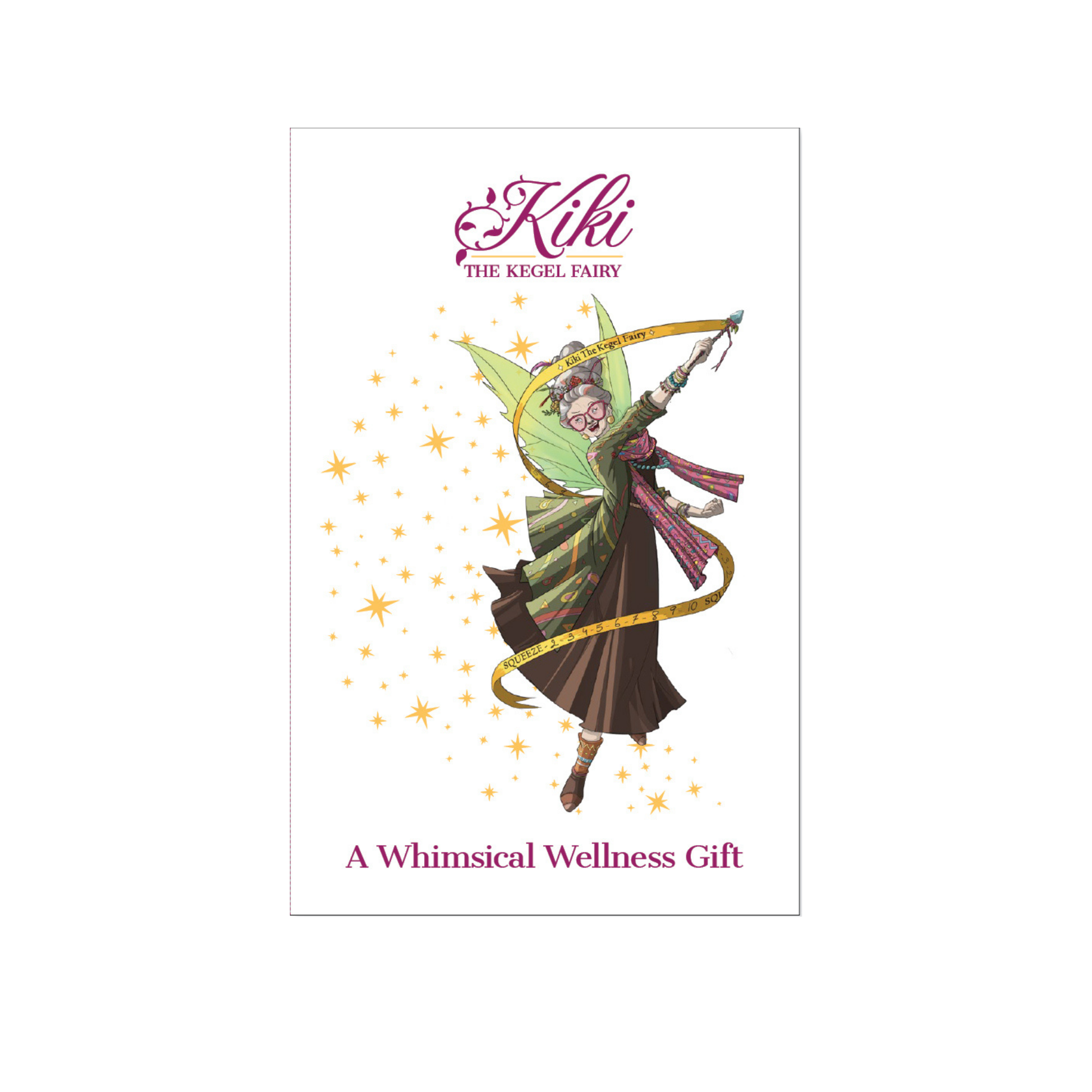 Kiki the Kegel Fairy Whimsical Wellness Gift filled with all the resources for women's pelvic health. 