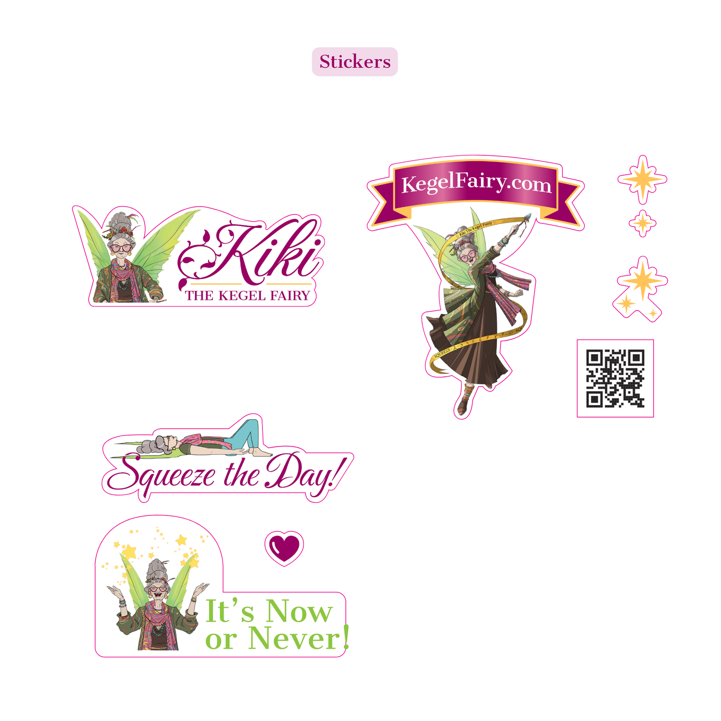 Kiki the Kegel Fairy Whimsical Wellness Gift stickers