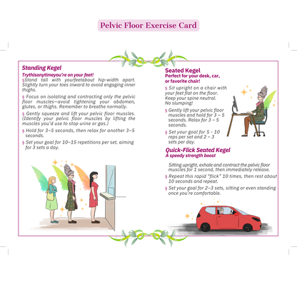 Kiki the Kegel Fairy Whimsical Wellness Gift filled with all the resources for women's pelvic health. 