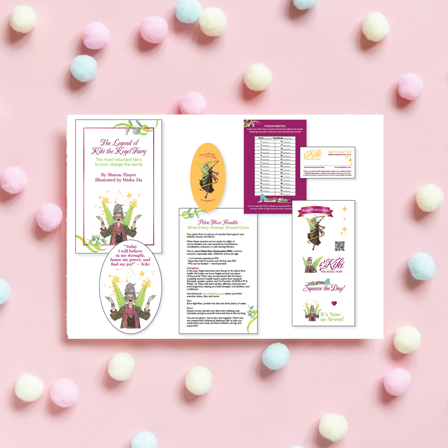 kiki's wellness gift included on a dotted background